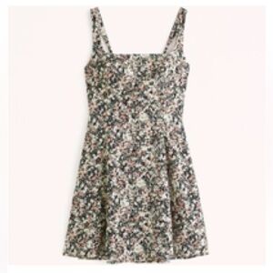 Abercrombie & Fitch Squareneck Mini Dress Black Floral M